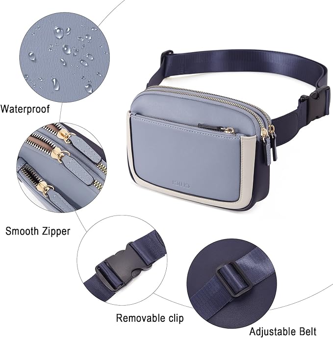 CLUCI Fanny Packs for Women Cross body, Belt Bag for Women, Mini Everywhere Crossbody Waist Bag Adjustable Strap, Vegan Leather Women's Fanny Pack