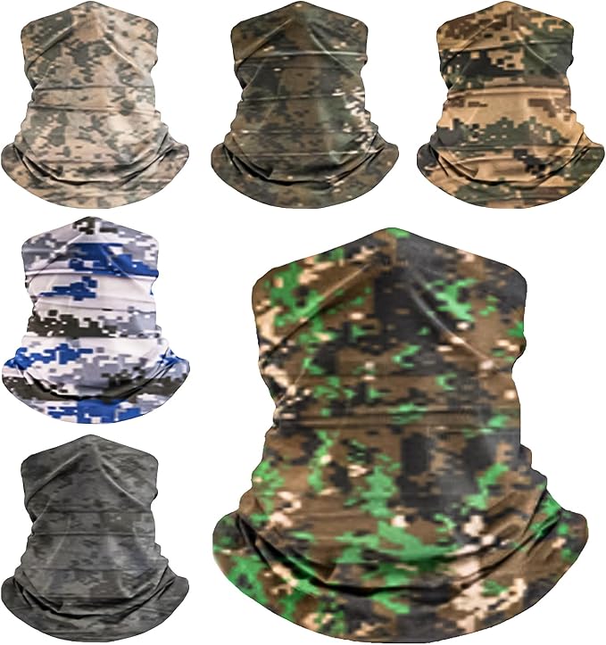 6 Pack Neck Gaiters Tube UV Face Mask Bandana Balaclava Shiesty Magic Scarf Headwear Headbands Wraps for women