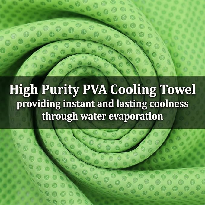 Premium PVA Cooling Towels for Neck and Face,4pcs 33"*12.7" Cooling Neck Wraps with Textured Dot Surface for Summer Heat,Cool Rags for Hot Weather, Cold Scarf for Gym Yoga Run (Green)