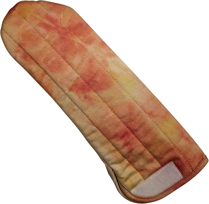 Case/Cover [Heat Resistant] for Curling Irons, Flat Irons or Straighteners, and Styling Irons, Silicone Coated Lining and Quilted Cotton Pouch for Travel, Gym, or Home [Tie Dye Red]