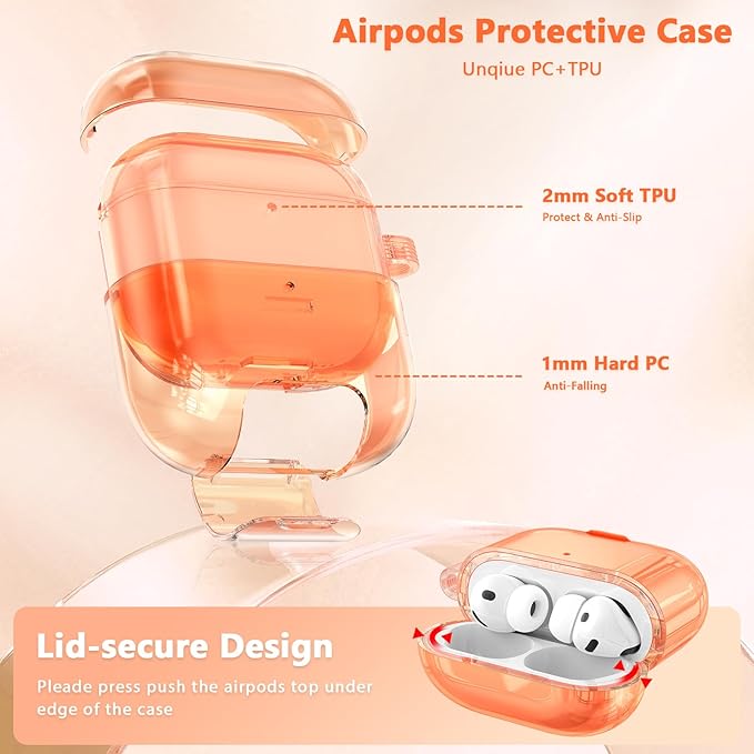 Case for Airpods iPods Pro 3 Case 2025 with Phone Stand for Women-VISOOM Clear Air Pod iPod Pro3 Cases Cover Cute Girly Airpods Case Pro3 Bling Glitter AirPods Pro3 Cases Hard Shell with Keychain