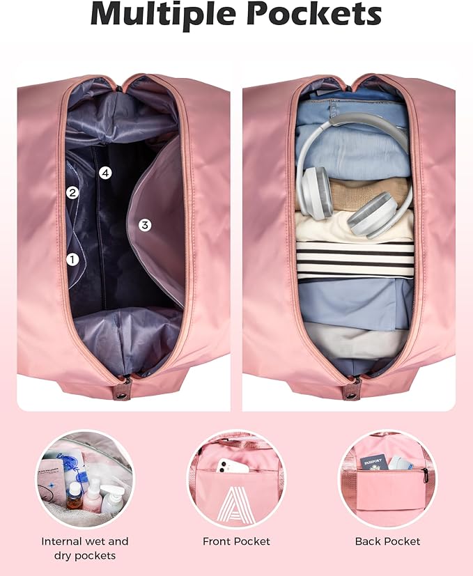 Birthday Gifts for Kids Girl, Initial Travel Duffel Bag, Gym Bag, Personalized Weekender Bag，Monogram Overnight Bag Daughter Gifts Bridal Shower Gifts Birthday Gifts for Girls (Letter V)