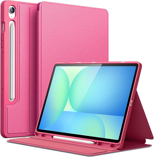 JETech Case for Samsung Galaxy Tab S10 Lite / S10 FE / S9 FE 10.9-Inch with S Pen Holder, Slim Folio Stand Protective Tablet Cover, Multi-Angle Viewing (Pink)