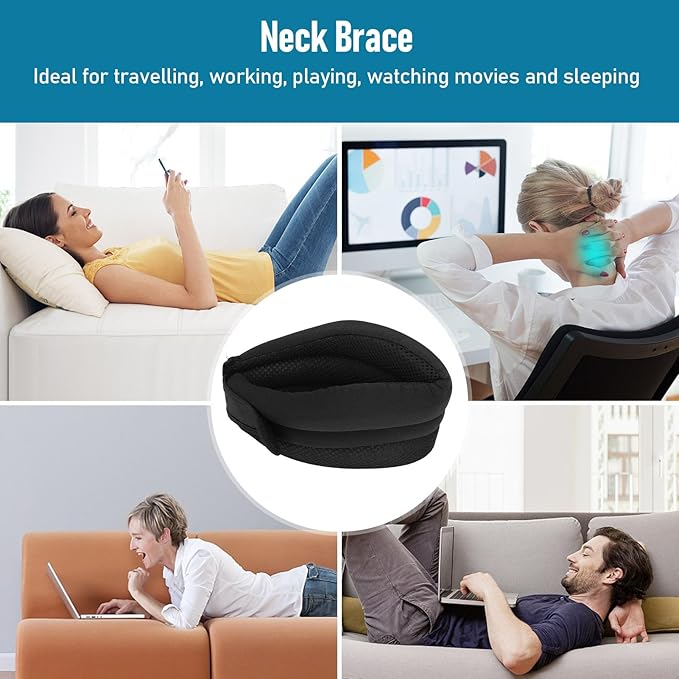 Ymiko Neck Brace Cervical Collar Soft Ergonomic Support Relieves Discomfort Travel Work