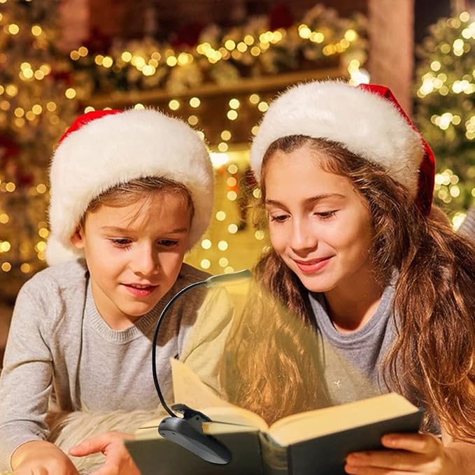 Vekkia/LuminoLite Rechargeable Book Light, Reading Lights for Books in Bed, 3 Colortemperature × 3 Brightness, Up to 70 Hours Lighting, Great for Readers, Travel (Black)