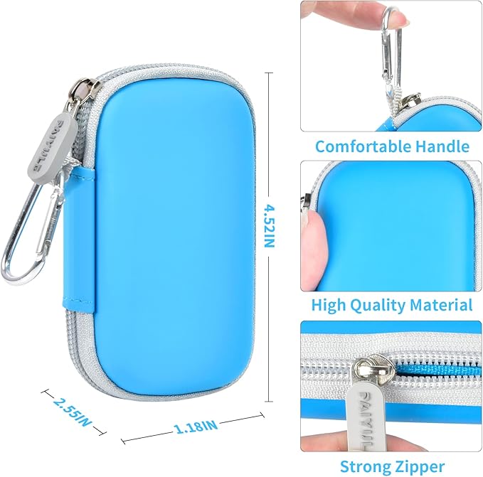 PAIYULE SSD Case for SanDisk Extreme Portable SSD Old & New Model and Extreme PRO,Hard Shell Protective Storage Bag, Fits 1TB 2TB 4TB 8TB External Solid State Drive for Travel(Lightblue)