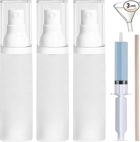 360° Angle Work - Small Spray Bottle | 1.7oz/50ml - Mini Spray Bottle - TSA Approved Travel Bottle | Portable Refillable Leak Proof | For Perfume Toner Hair spray Facial Moisturizing | 1.7oz/50ml-PK 3