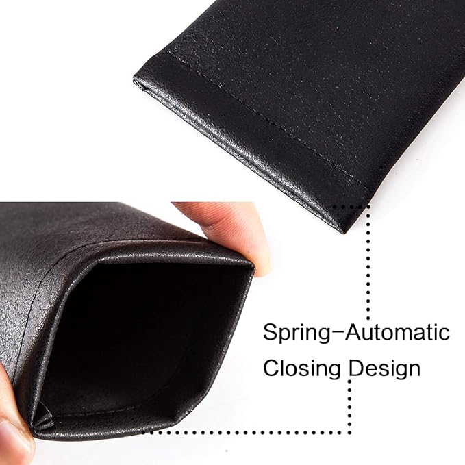 TRIUMPH VISION Squeeze Leather Sunglasses Pouch - 3 Pack Glasses Case Soft Eyeglass Sleeve Pouch Holder