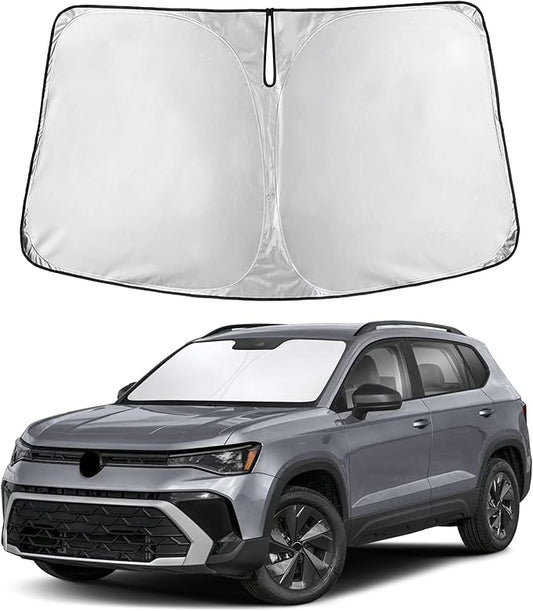 Autovir Windshield Sun Shade Fit for 2022-2024 2025 2026 Volkswagen Taos Sunshade, Front Car Window Shades Sun Visor, Blocks UV Rays & Heat, Car Accessories