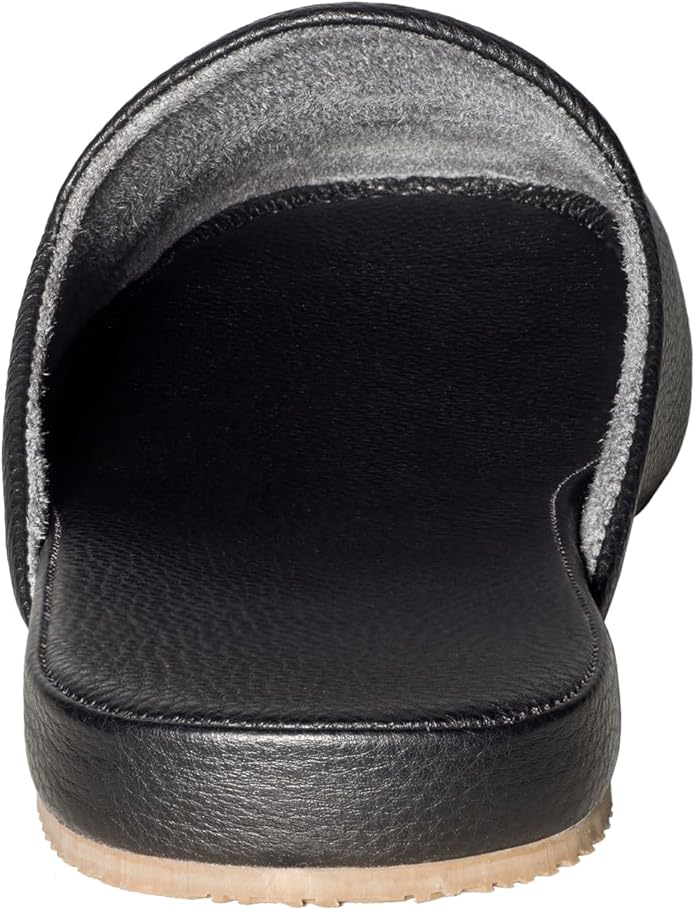 Men's Leather Slippers Top Grain Leather Slippers for Men and Women Scuff Slipper with Memory Foam Minimalist Mules House Slip-on Shoes for Office Home Bedroom Living Room Guests Visitor