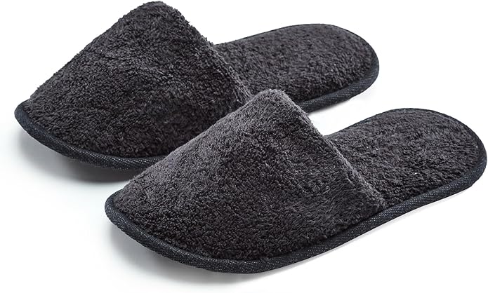 ESKYMODE Men's Cotton Bath Slippers, Terry Cloth Travel Hotel Slippers for Men