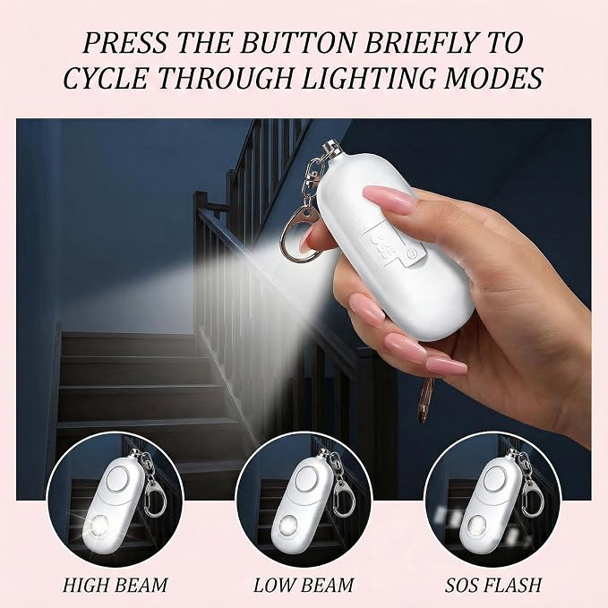 Personal Alarm for Women Keychain Alarm: Qoosea 135dB Emergency Keychain Siren with Strobe Light Loud Siren for Women Kids Students Seniors Emergency Self-Defense for Night Sports