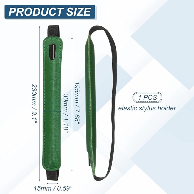 PATIKIL Stylus Holder for Tablet, Universal Pen Sleeve Retractable Stylus Pen Holder Elastic Pencil Pocket Case Protective Pouch for Tablet Case Notebook, Green