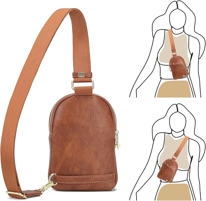 INICAT RFID Blocking Sling Bag, Anti Theft Crossbody Bag for Women Compact Travel Purses Leather