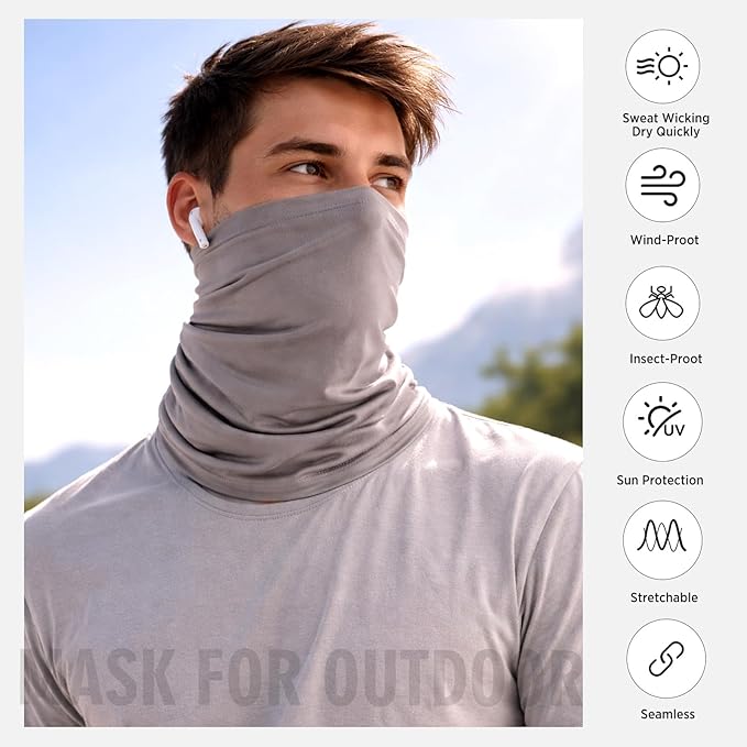 Cuffbow 12 Pack Neck Gaiters Face Mask Balaclava for Men Women Cooling Neck Gaiter Summer UV Protection Scarf