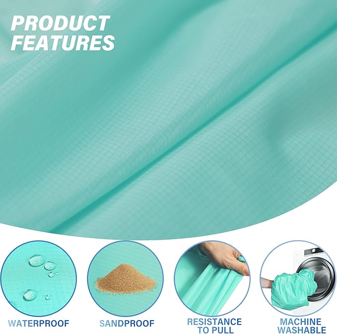 Famstar Beach Blanket Oversized Extra Large 78"X81"/10'X9',Waterproof Sandproof Beach Blanket 2-8 Adults Lightweight Durable for Travel Camping Hiking Picnic
