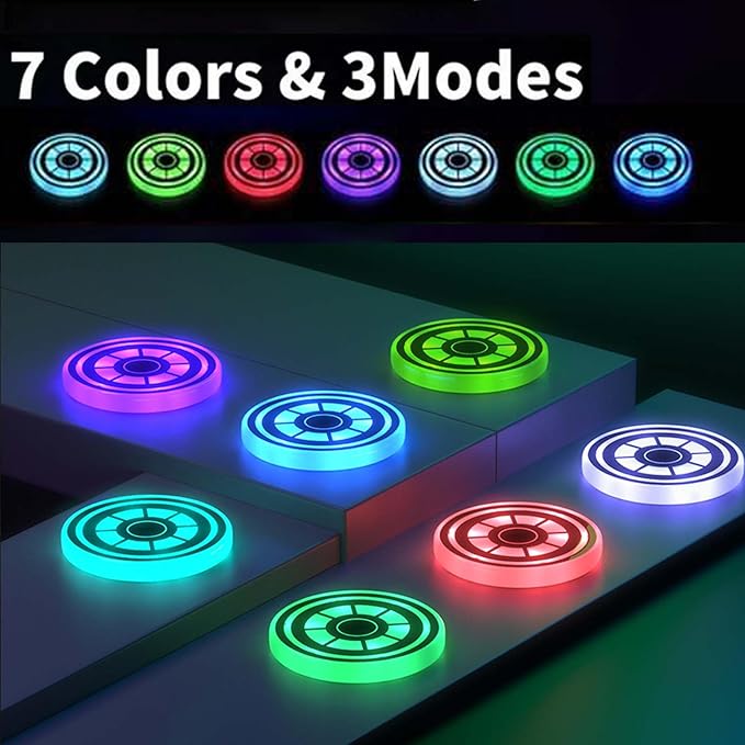 2PCS LED Car Cup Holder Lights, Light up Car Coasters for Cup Holders 7 Color-Changing Light Up Cup Holder Insert Coasters, Waterproof Car Accessories for Teens, Car Gifts for Men & Women