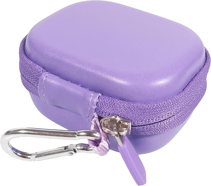 Case for TAGRY X08 Bluetooth Headphones True Wireless Earbuds 60H, mesh Pocket for Charge Cable (Purple)