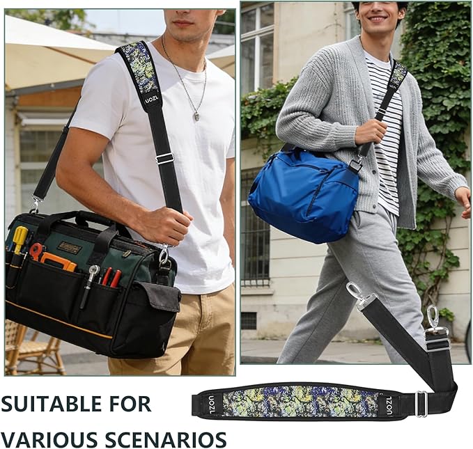67 Inch Shoulder Straps, Soft with Ultra-Thick Fixed Shoulder Pad, Two Way Independently Adjustable Buckle Replacement Straps for Laptop Bag Messenger Bag Tool Bag Luggage,MixYellow
