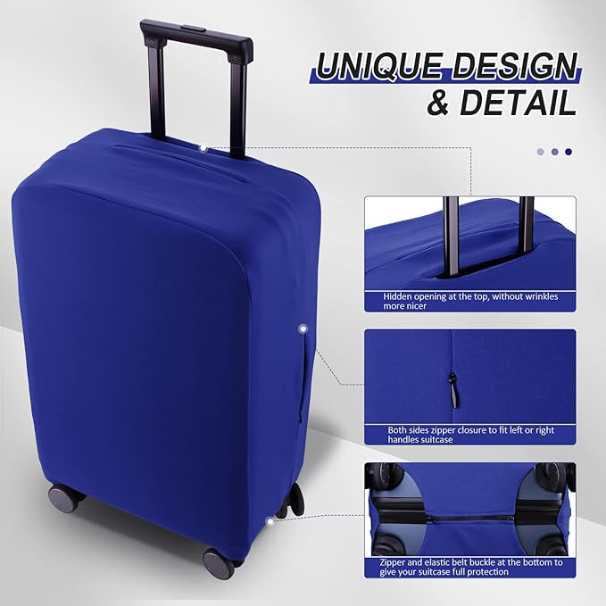 Travel Luggage Cover - Scratch-Resistant Fit 19-31 Inch, Blue, L(26-27 inch)