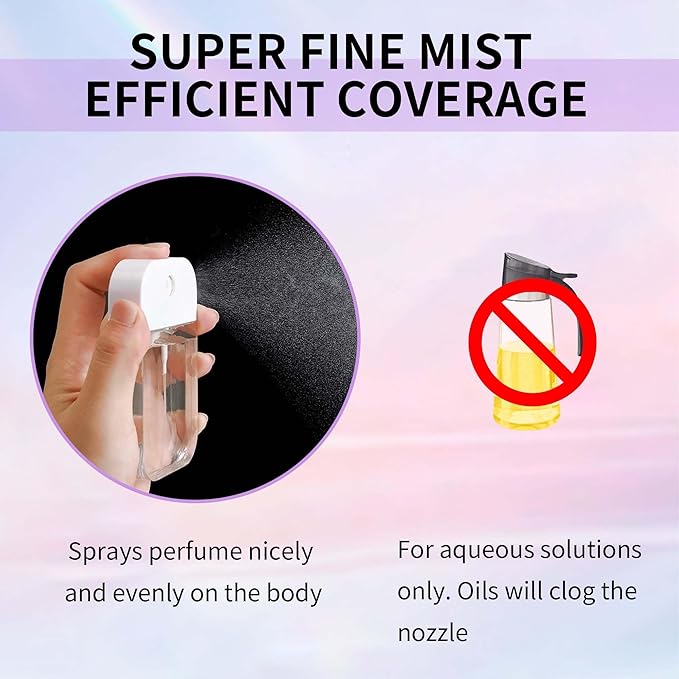 Refillable Hand Sanitizer Spray Bottle - 1oz / 50ml Leakproof Empty Spray Bottle with Silicone Case, Funnel & Clip,Portable Mini Travel Sanitizer Holder for Purse, Pocket, Gym Bag