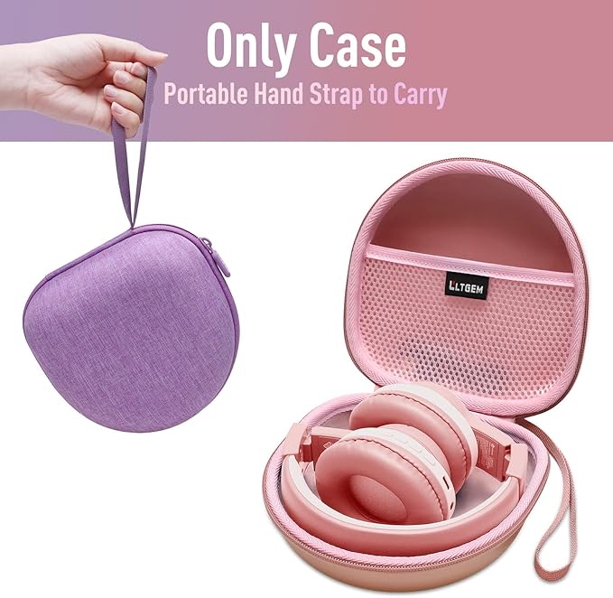 Kids Headphones Case Compatible with iClever BTH12 / HS19 / BTH26 / JoySpark-T5 / Candy Bila BH03 / EarFun/IMYB/MIDOLA MD-B01 / noot Products Foldable Kids Headphones, Khaki (Case Only)