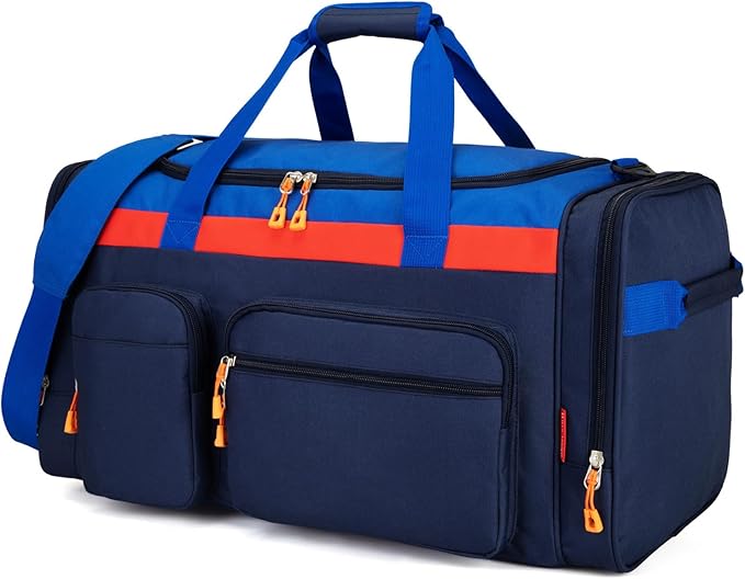 Large Kids Duffle Bag for Travel, Overnight, or Weekender, 22" inch (Dark Blue)