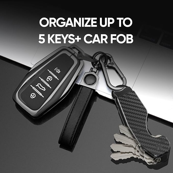 QEG Key Organizer,Keyholder Keychain, Compact Metal Key Case, Minimalist Key Fob,Keychain For Men,Holds 2-6keys