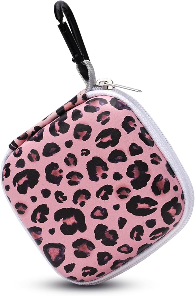 Earbud Case, Personalised Patterned Portable EVA Headphone case Cell Phone Accessories Organizer with Carabiner for Wired/Wireless Earphone, Earbud, Earpieces, SD Memory Card, Camera Chips