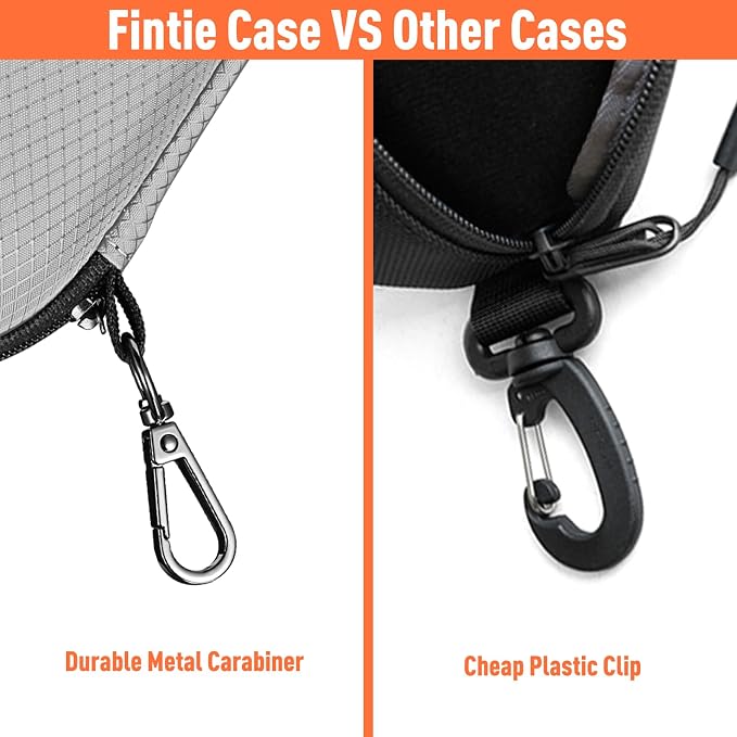FINTIE Sunglasses Case, Hard EVA Shell Shockproof Sport Glasses Case with Metal Carabiner Travel Zipper Eyeglasses Holder