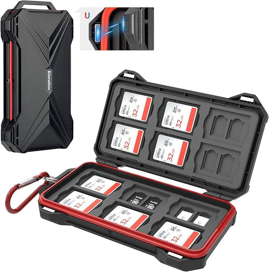 [12 SD + 24 TF] 36 Slots Magnetic Closure Memory Card Case Holder Organizer Keeper for Camera SD SDHC SDXC MSD MicroSD MicroSDXC MicroSDHC TF & Huawei Smartphone Nano SIM NM Nano Memory Cards Storage