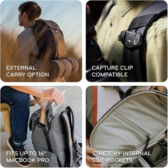 Peak Design Everyday Backpack 30L, Ocean, MagLatch Top, Dual Side Access, FlexFold Dividers, Fits 15" or 16" Laptop, For Camera Carry, Daily Commutes or Travel, Versatile Backpack for Men and Women