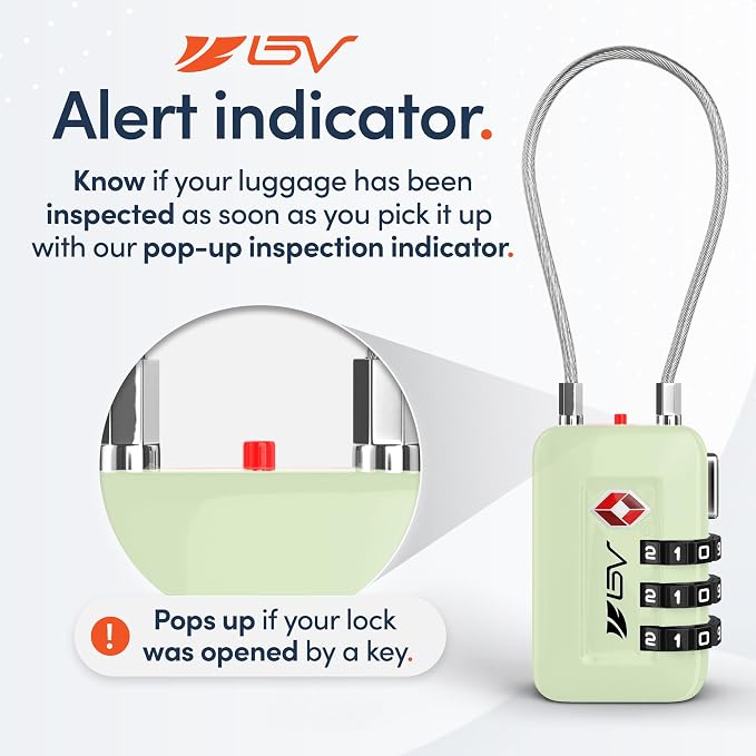 TSA Accepted Luggage Travel Lock, Set-Your-Own Combination Lock for School Gym Locker, Luggage Suitcase Baggage Locks, Filing Cabinets, Toolbox, Case (Mint Green, 2 Pack)