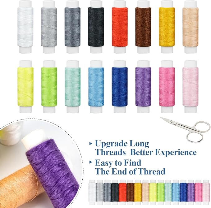 OKOMER 87 Pcs Sewing Kit with Embroidery Supplies, Complete Premium Sewing Repair Set with Needle Thread Scissors, Portable Travel Kit for Adults Beginners Home DIY, Gift for Mother and Grandma