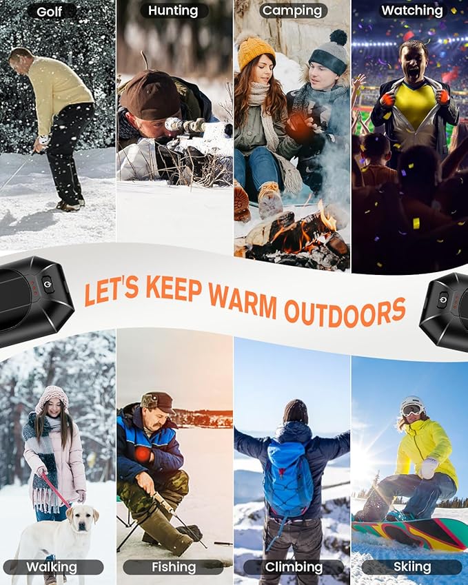 AI Hand Warmers Rechargeable 2 Pack, Electric Handwarmers Reusable, AI Smart Safe Heat Long Lasting Portable Pocket Heater, Warm Gifts for Men Women Outdoor Indoor Hiking Studying Hunting Golf Camping