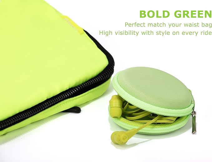 Ginsco Mini-Portable Hard Shell Earbuds Case for Apple EarPods Headphones USB-C Wired Ear Buds/Samsung Galaxy Wired Earbuds, Travel Case for Earphones Earplugs (1, Green)