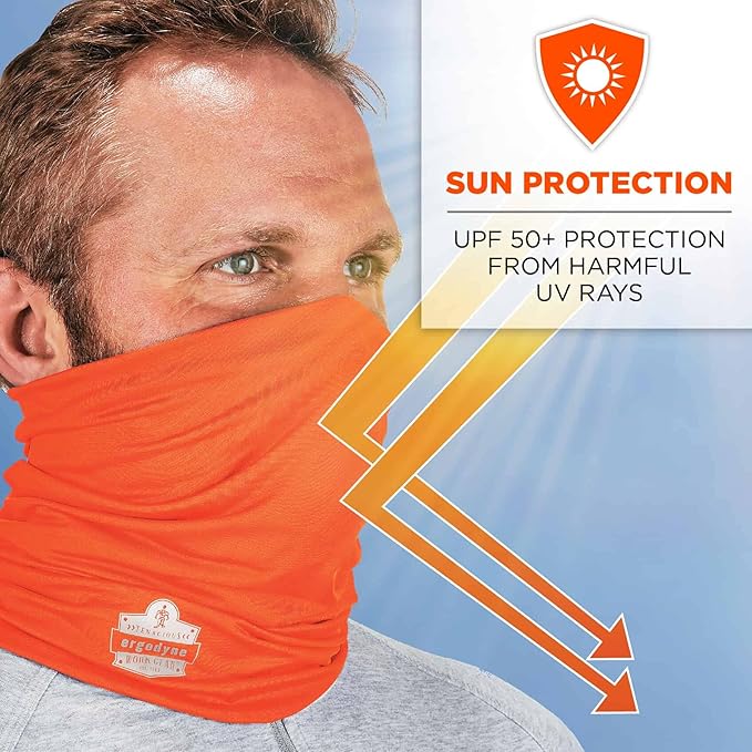 Ergodyne Chill-Its 6487 Cooling Neck Gaiter, Multiple Ways to Wear Headband or Face Mask