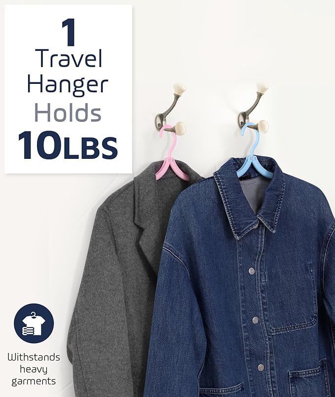 50 Pcs Travel Hangers, Cruise Ship Essentials Foldable Hangers Plastic Travel Essentials, Portable Cruises Must Haves 2026 for Skirt, Suitcase, RV Camping Airplane Europe Vacation Essential