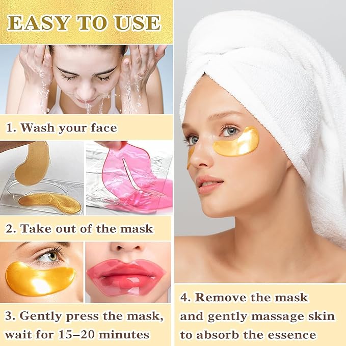 Eakroo 30 Pairs Lip Mask and Eye Mask Set, Hangover Kit, Sleepover Party Supplies for Girls, Eye Patches for Puffy Eyes, Hangover Patches, Pinata Stuffers for Adults, Adult Goodie Bag Stuffers