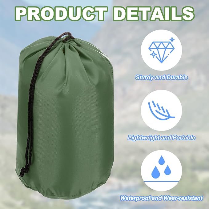 PATIKIL Stuff Sack, Waterproof Outdoor Storage Sack Portable Drawstring Dust Flap Bags Lightweight Sleeping Bag for Camping Hiking Travel