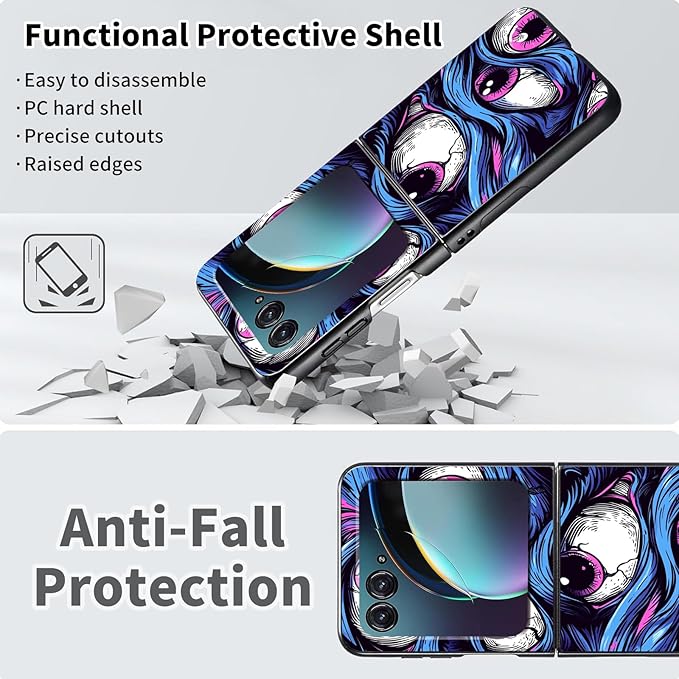 for Motorola Razr 2025 Case,for Moto Razr 60 Phone Case Cute Slim Hard PC Ultra-Thin Anti-Scratches Shockproof Protective Phone Cover,Cute Blue Eye
