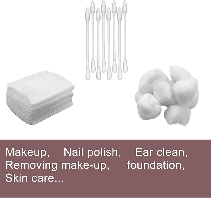 3-in-1 Travel Cotton Set | 100 Cotton Swabs, 10 Pads, 10 Balls | Portable Makeup & Cosmetic Organiser for Traving, Home and Daily Skincare(Pack of 3)