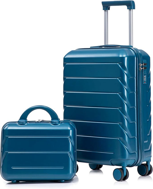 20+14 Inch Hardshell Luggages, Lightweight Durable ABS Suitcase