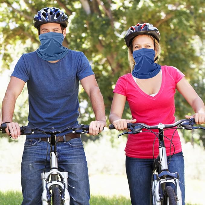 Geyoga 6 Pieces Summer UV Protection Cooling Neck Gaiter Face Clothing Neck Gaiter Mask Scarf Sunscreen Breathable Bandana