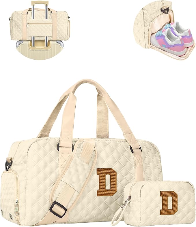 Elilier Women Birthday Gifts, Travel Duffel Bag, Personalized Weekender Bag, Monogram Overnight Bag Gift for Grandmother/Mom Gifts, Personalized Bridesmaid Gifts