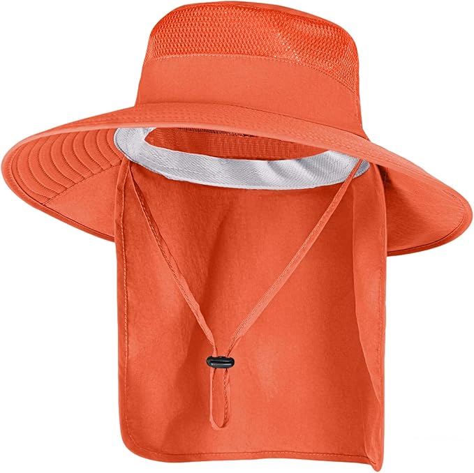 Sun Hats for Men Women Fishing Hat UPF 50+ Breathable Wide Brim Bucket Hats Summer UV Protection Safari Hat with Neck Flap