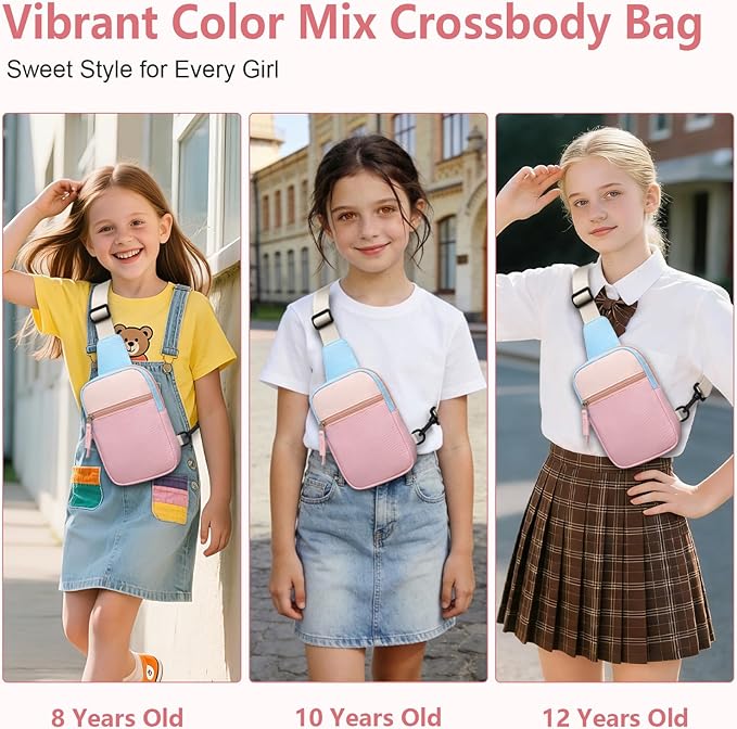 Birthday Gifts for 8 9 10 11 12 Year Old Teens Girls Kids, Fanny Pack Crossbody Bag Sling Belt Bags Purse, Dorm Travel Essentials for Girls Fashion, Preppy Tween Teen Girl Gift Trendy Stuff