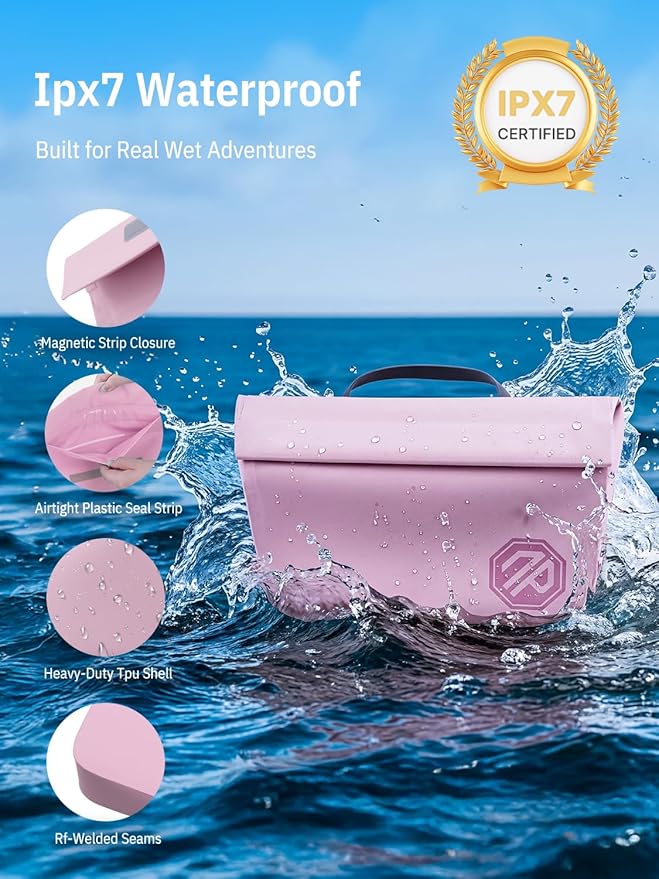 niphean IPX7 Waterproof Fanny Pack with Magnetic One-Hand Closure, Durable Waterproof Dry Bag, for Kayaking, Paddle Boarding, Beach Cruise Essentials, 2.5L Phone Pouch Dry Bags for Men Women