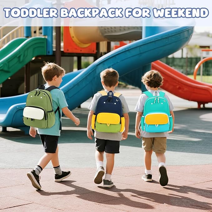 BTOOP Kids Backpack for Boys Girls 3-6, Preschool Kindergarten Backpack with Insulated Lunch Compartment & Chest Strap, Cute Lightweight School Travel Bag Fits A4 Folder