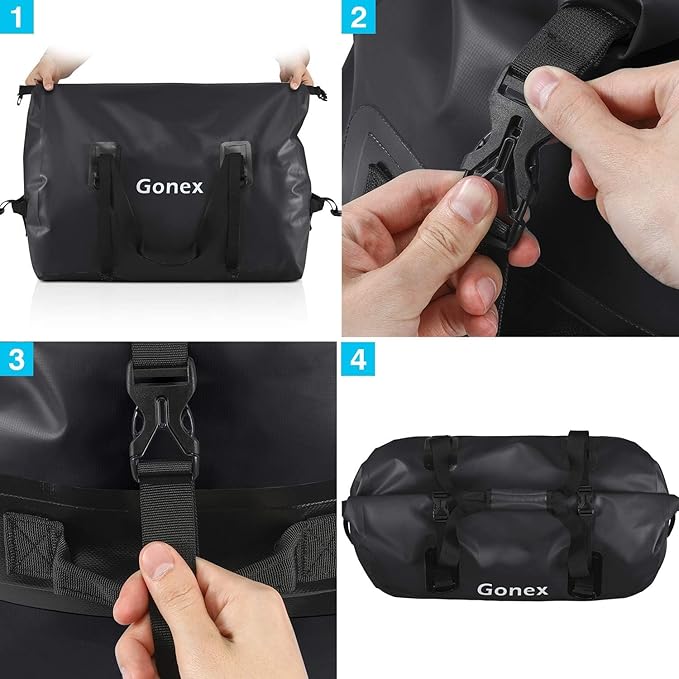 Gonex Extra Large Waterproof Duffle Travel Dry Duffel Bag Heavy Duty Bag with Durable Straps & Handles for Kayaking Paddleboarding Boating Rafting Fishing